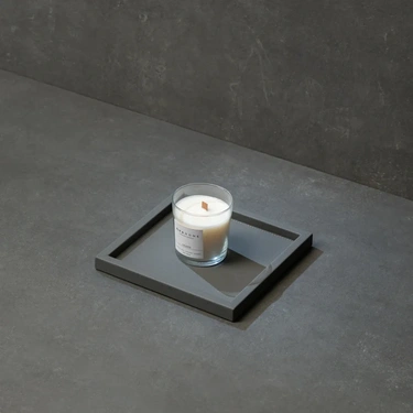  Qua Home Rita Dekoratif Deri Tepsi Antrasit 22x22x2,5 cm