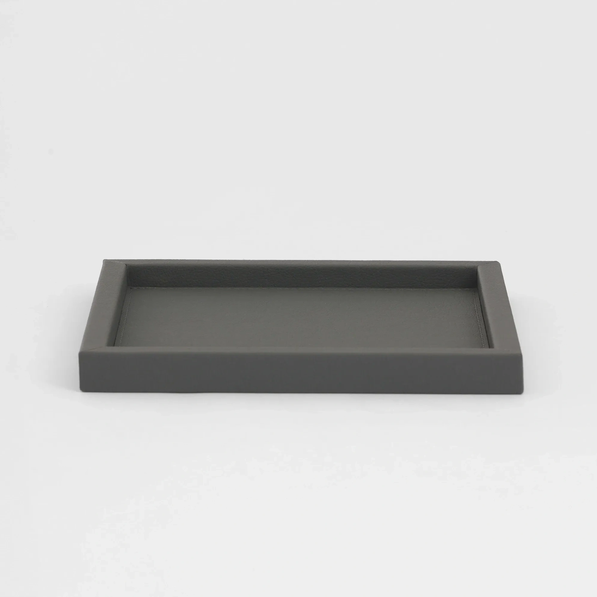 Qua Home Rita Dekoratif Deri Tepsi Antrasit 22x22x2,5 cm