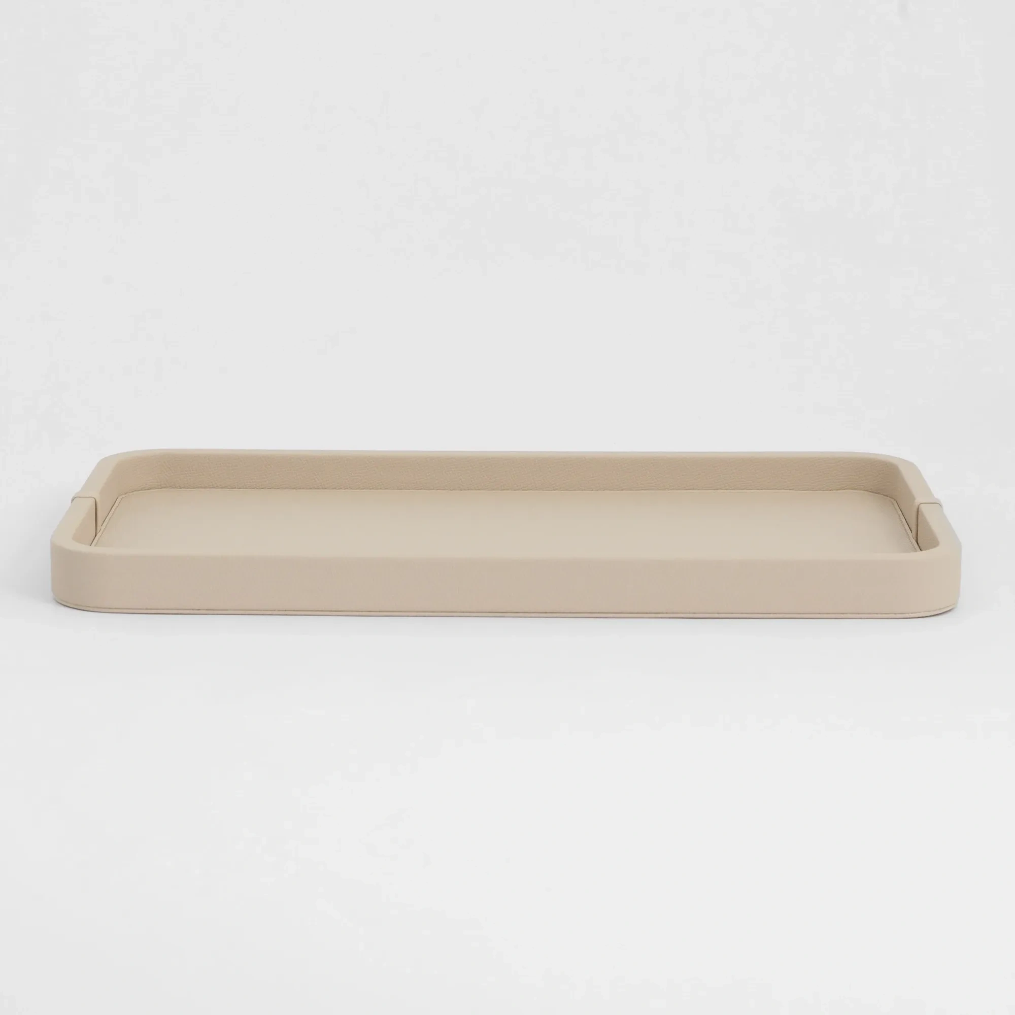 Qua Home Marta Dekoratif Deri Tepsi Krem 50x27x3 cm