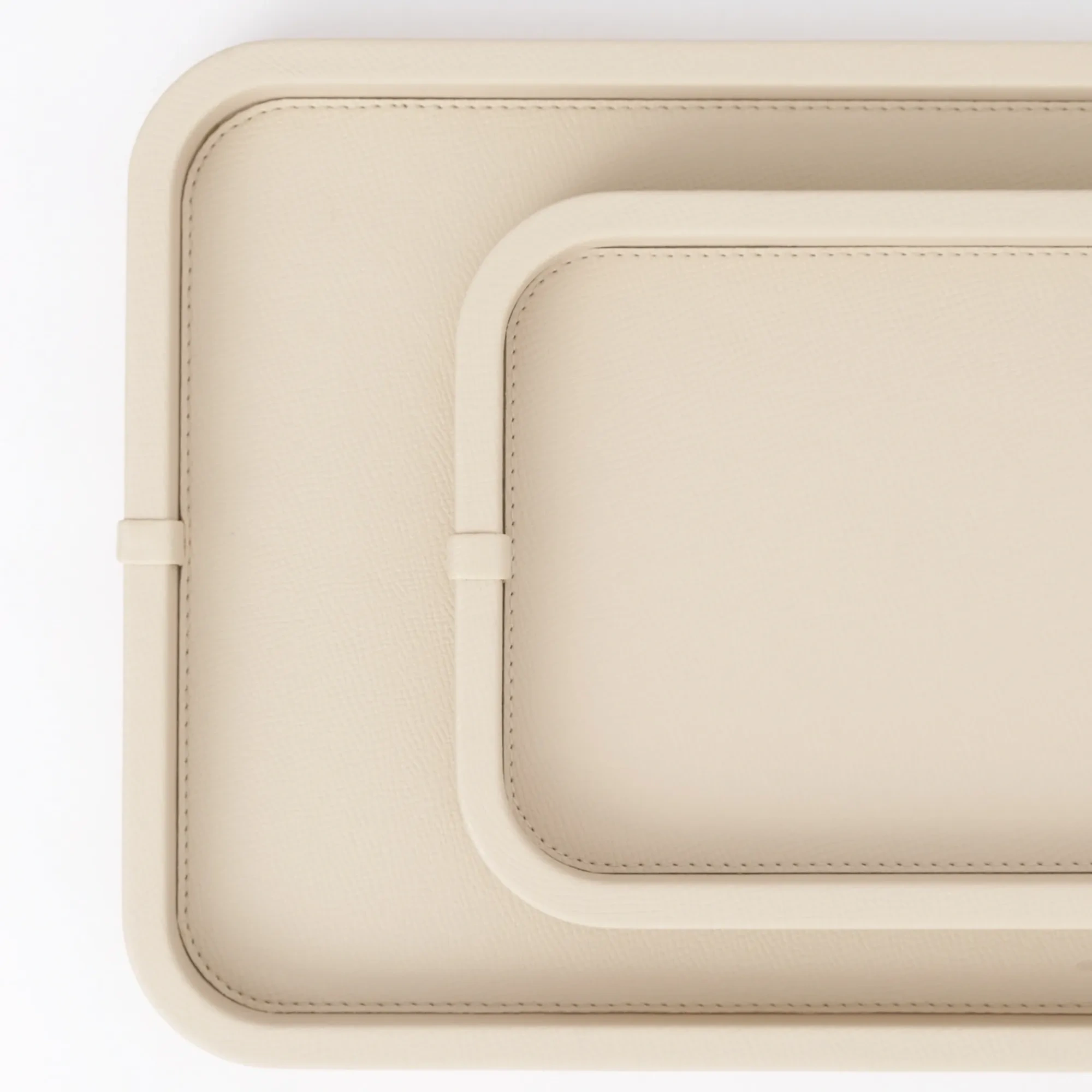 Qua Home Marta Dekoratif Deri Tepsi Krem 50x27x3 cm