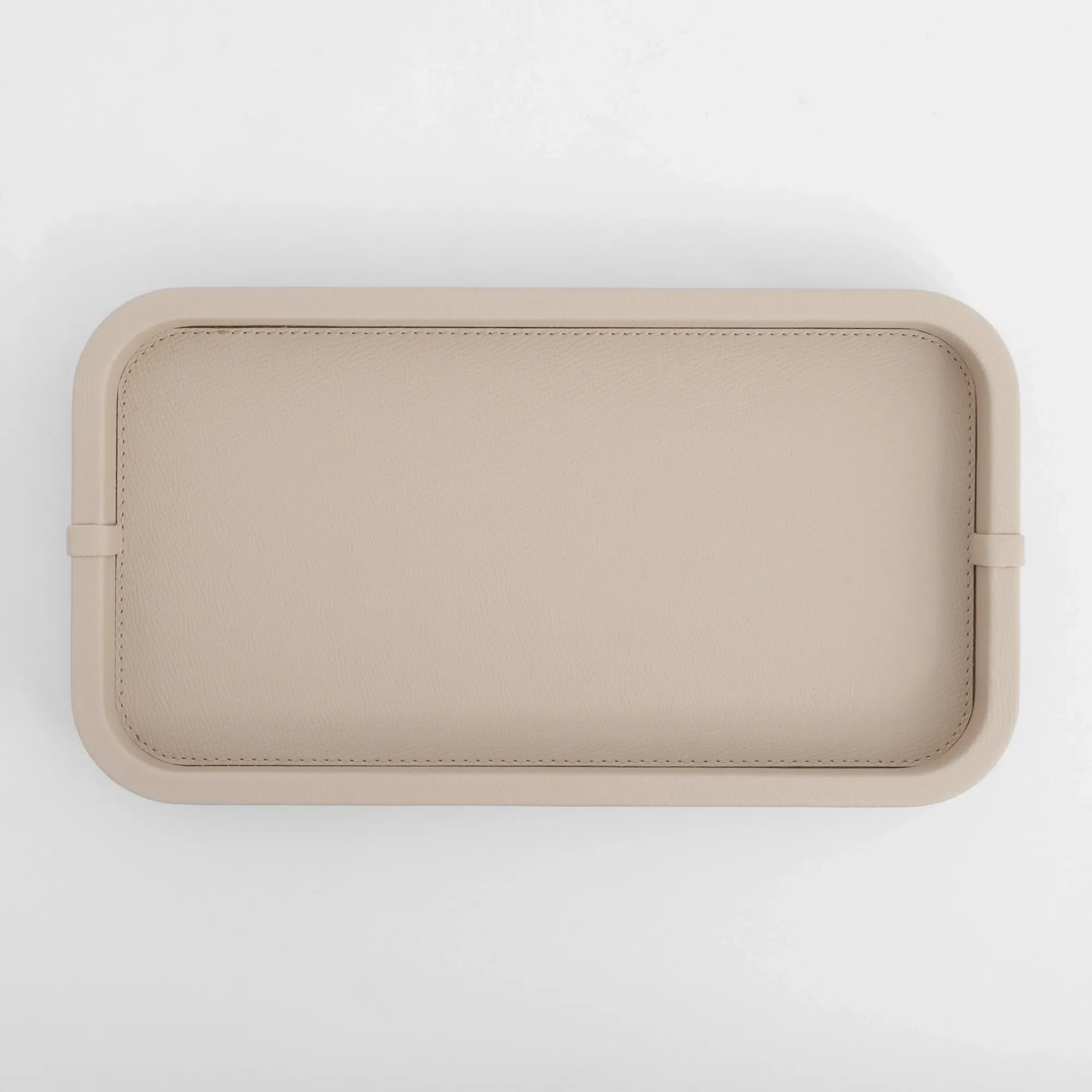 Qua Home Marta Dekoratif Deri Tepsi Krem 35x19x3 cm