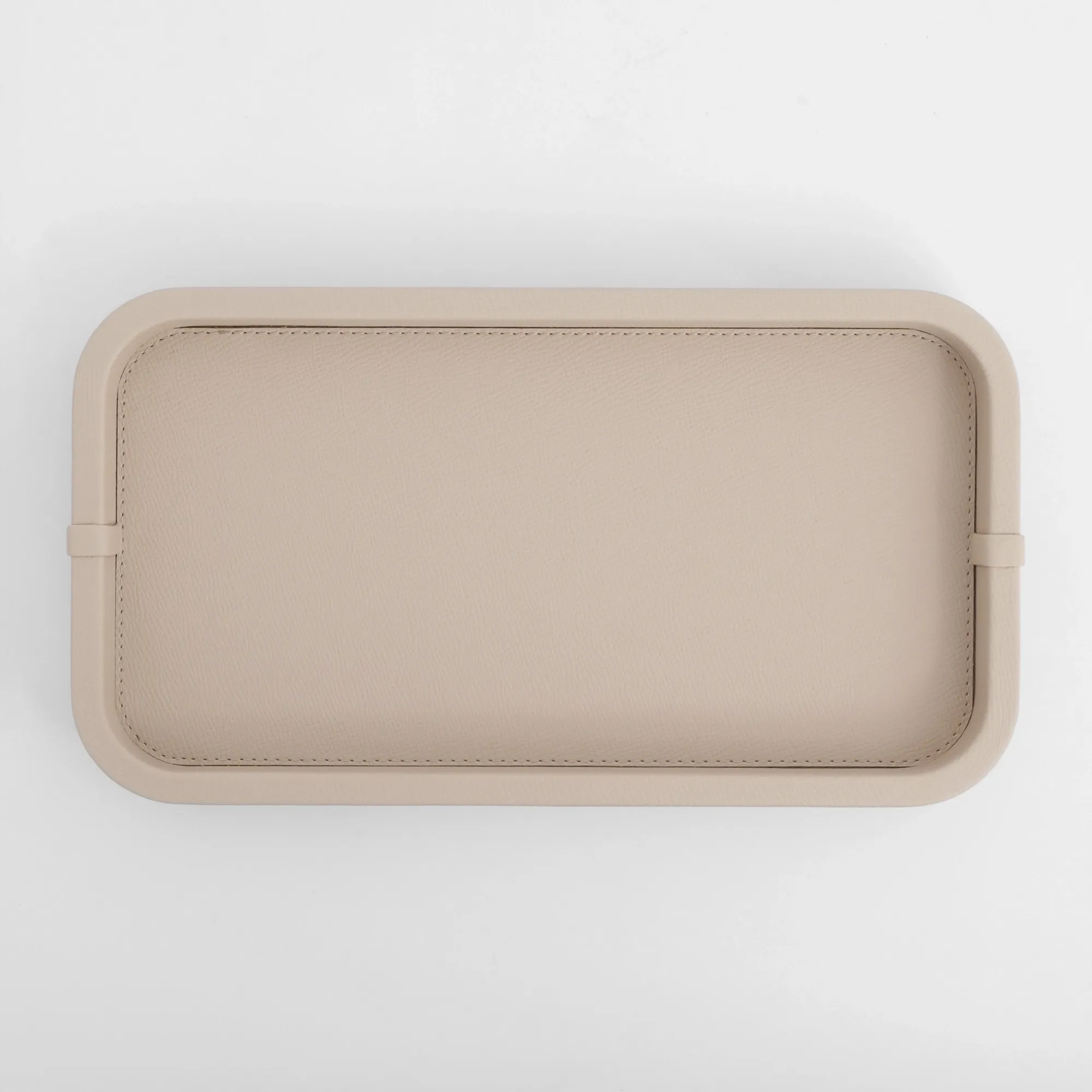  Qua Home Marta Dekoratif Deri Tepsi Krem 35x19x3 cm