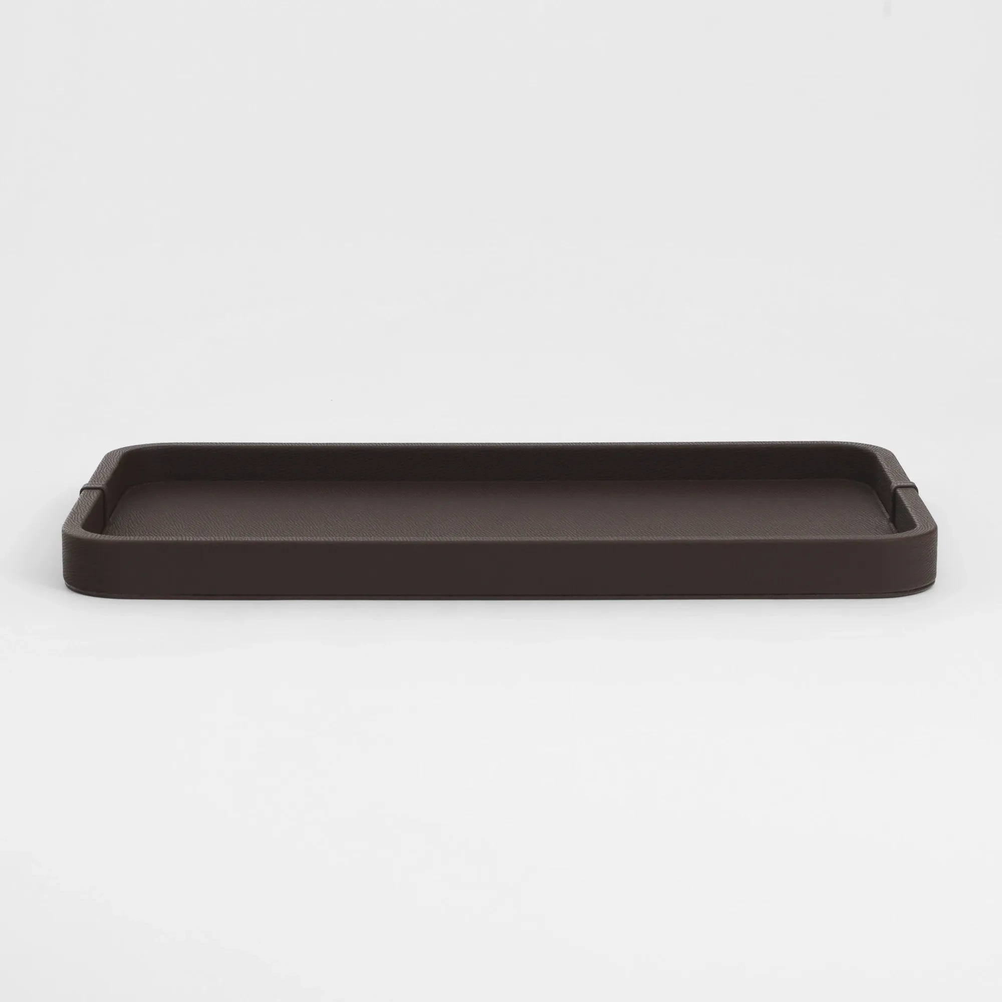 Qua Home Marta Dekoratif Deri Tepsi Koyu Kahverengi 50x27x3 cm