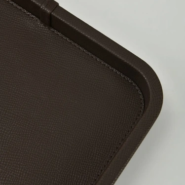  Qua Home Marta Dekoratif Deri Tepsi Koyu Kahverengi 50x27x3 cm