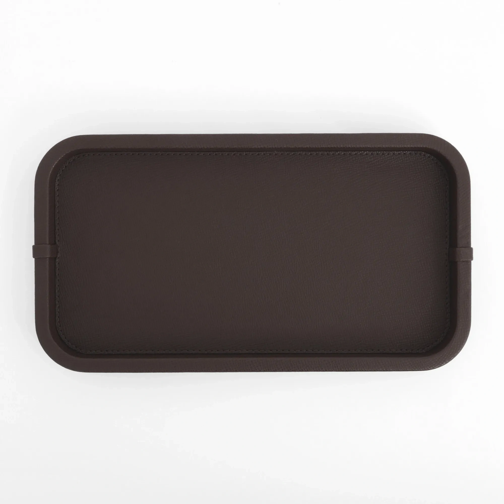 Qua Home Marta Dekoratif Deri Tepsi Koyu Kahverengi 35x19x3 cm