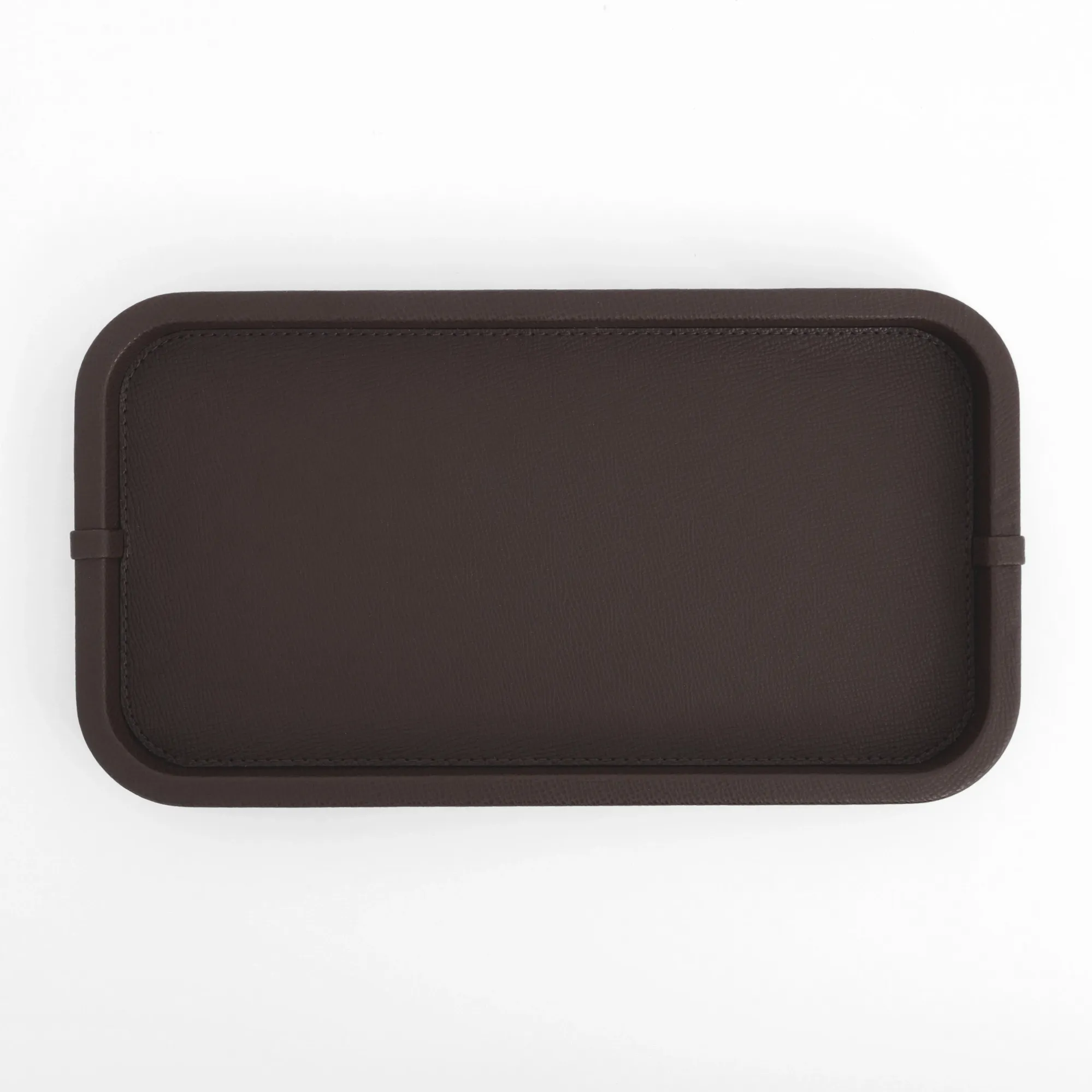  Qua Home Marta Dekoratif Deri Tepsi Koyu Kahverengi 35x19x3 cm