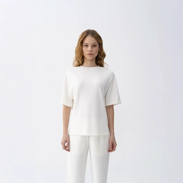  Qua Home Isla Kadın Modal T-shirt Ekru