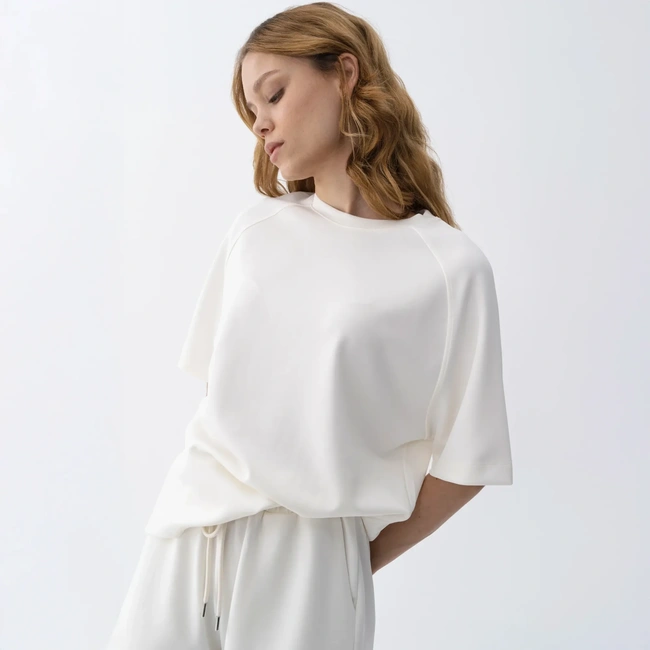  Qua Home Isla Kadın Modal T-shirt Ekru