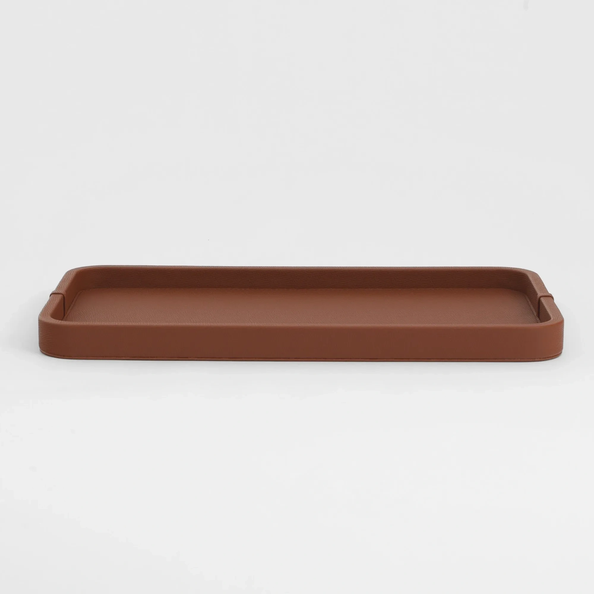 Qua Home Marta Dekoratif Deri Tepsi Açık Kahverengi 50x27x3 cm