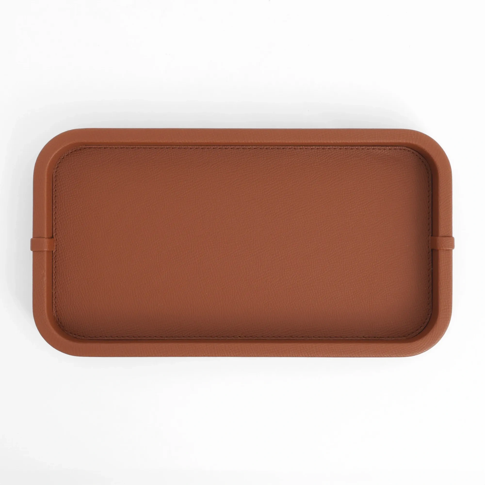 Qua Home Marta Dekoratif Deri Tepsi Açık Kahverengi 35x19x3 cm