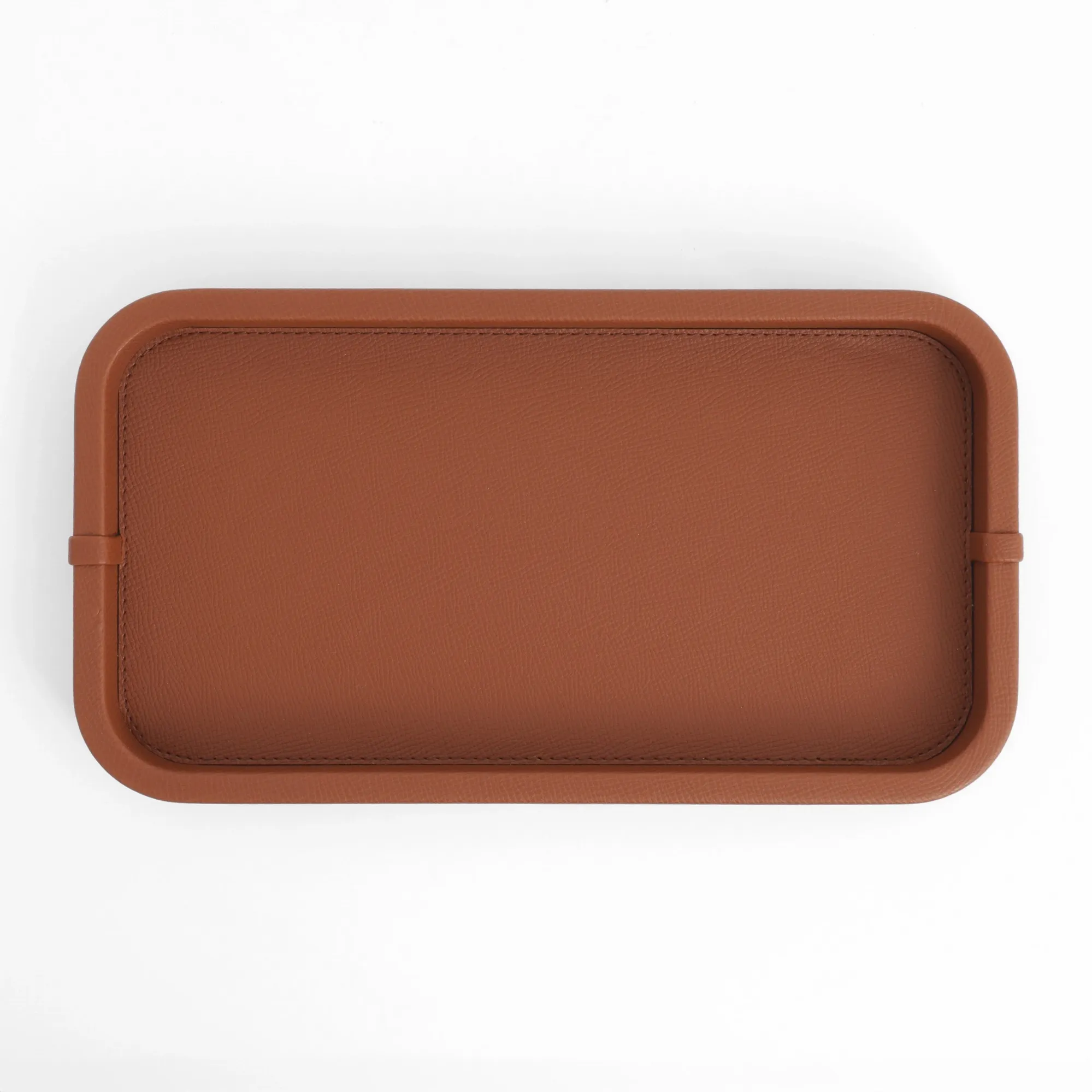  Qua Home Marta Dekoratif Deri Tepsi Açık Kahverengi 35x19x3 cm