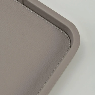  Qua Home Marta Dekoratif Deri Tepsi Vizon 50x27x3 cm