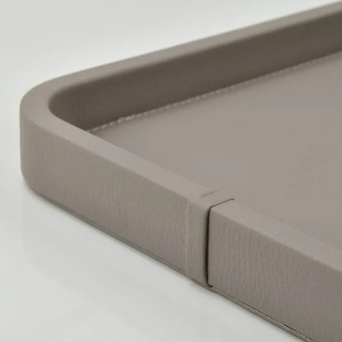  Qua Home Marta Dekoratif Deri Tepsi Vizon 50x27x3 cm
