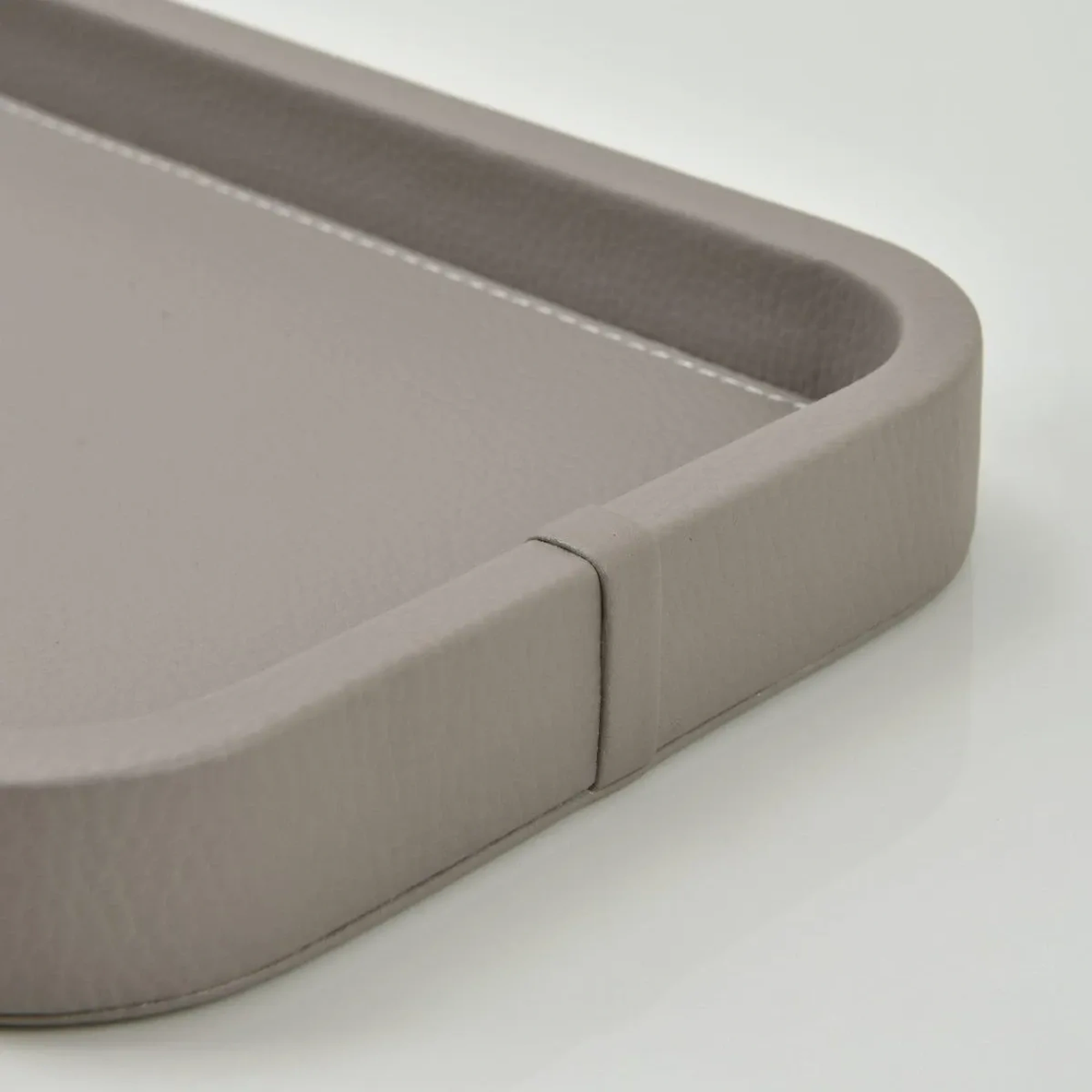 Qua Home Marta Dekoratif Deri Tepsi Vizon 35x19x3 cm