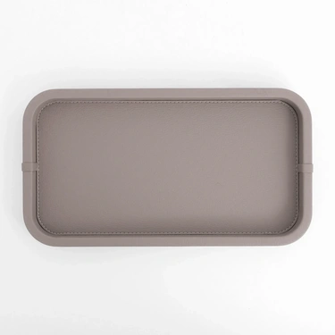  Qua Home Marta Dekoratif Deri Tepsi Vizon 35x19x3 cm