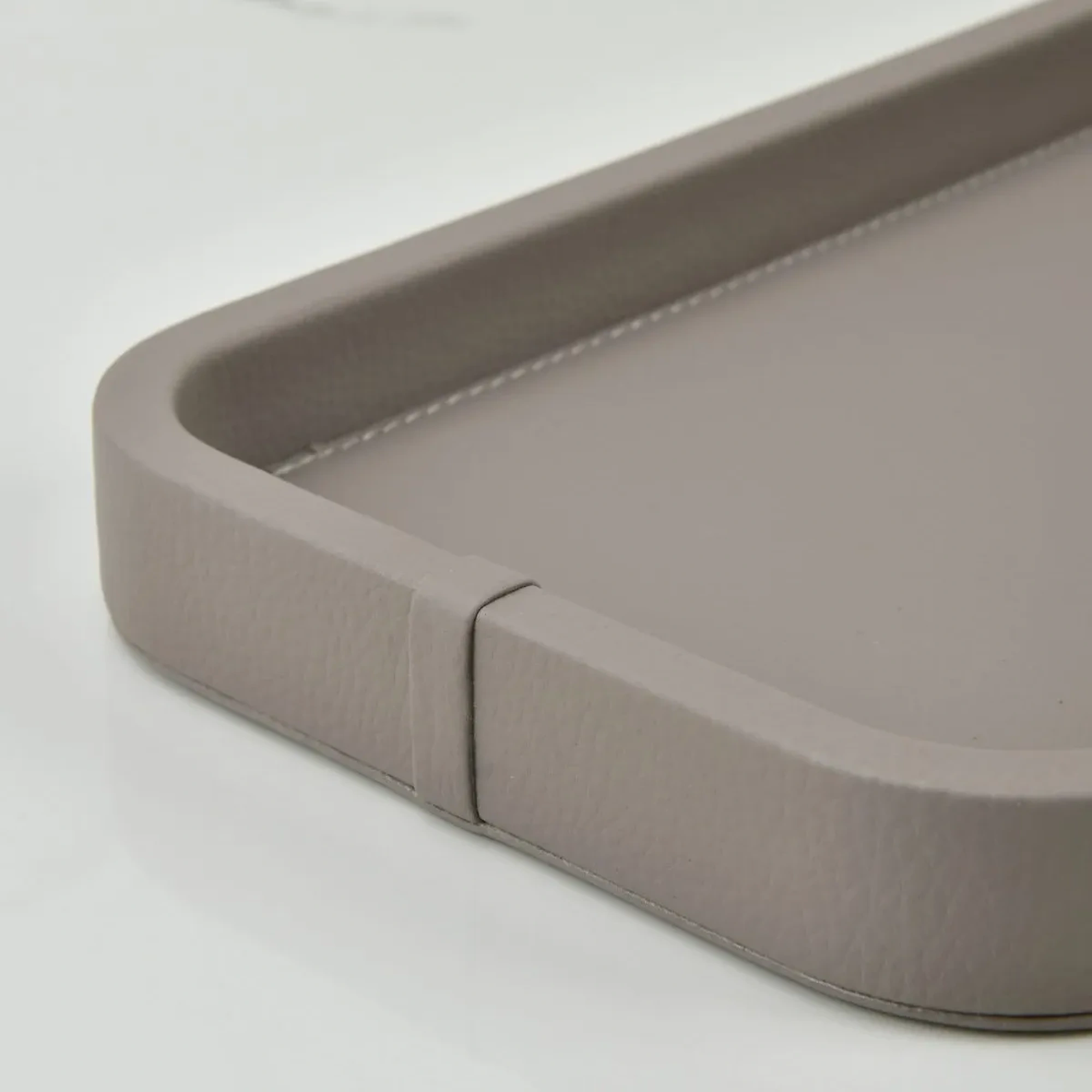 Qua Home Marta Dekoratif Deri Tepsi Vizon 35x19x3 cm