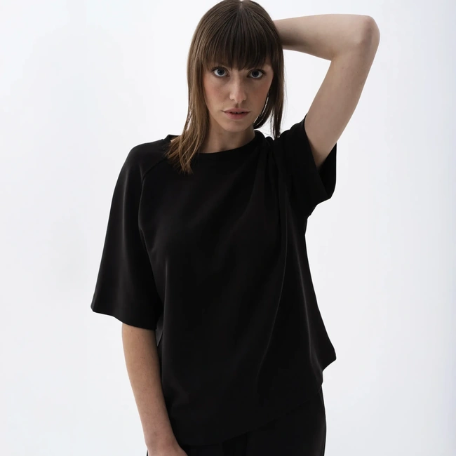  Qua Home Isla Kadın Modal T-shirt Siyah