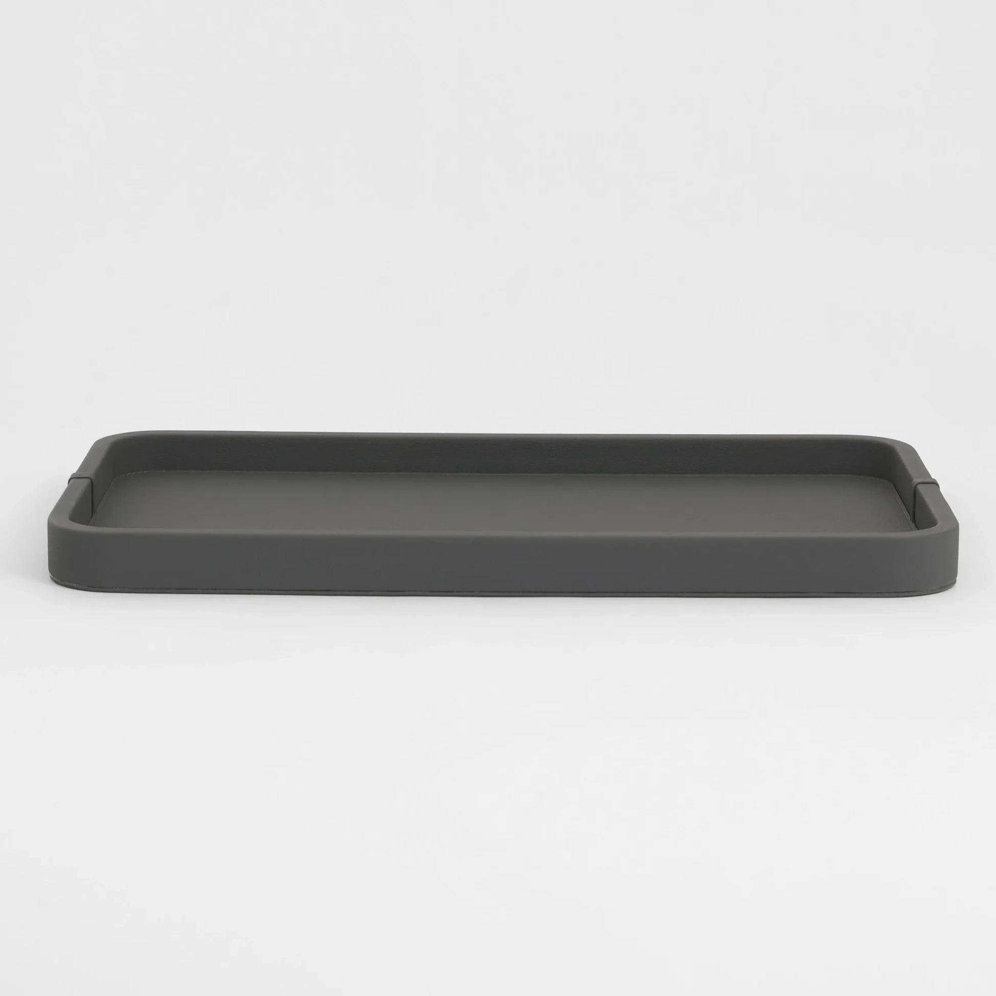 Qua Home Marta Dekoratif Deri Tepsi Antrasit 50x27x3 cm