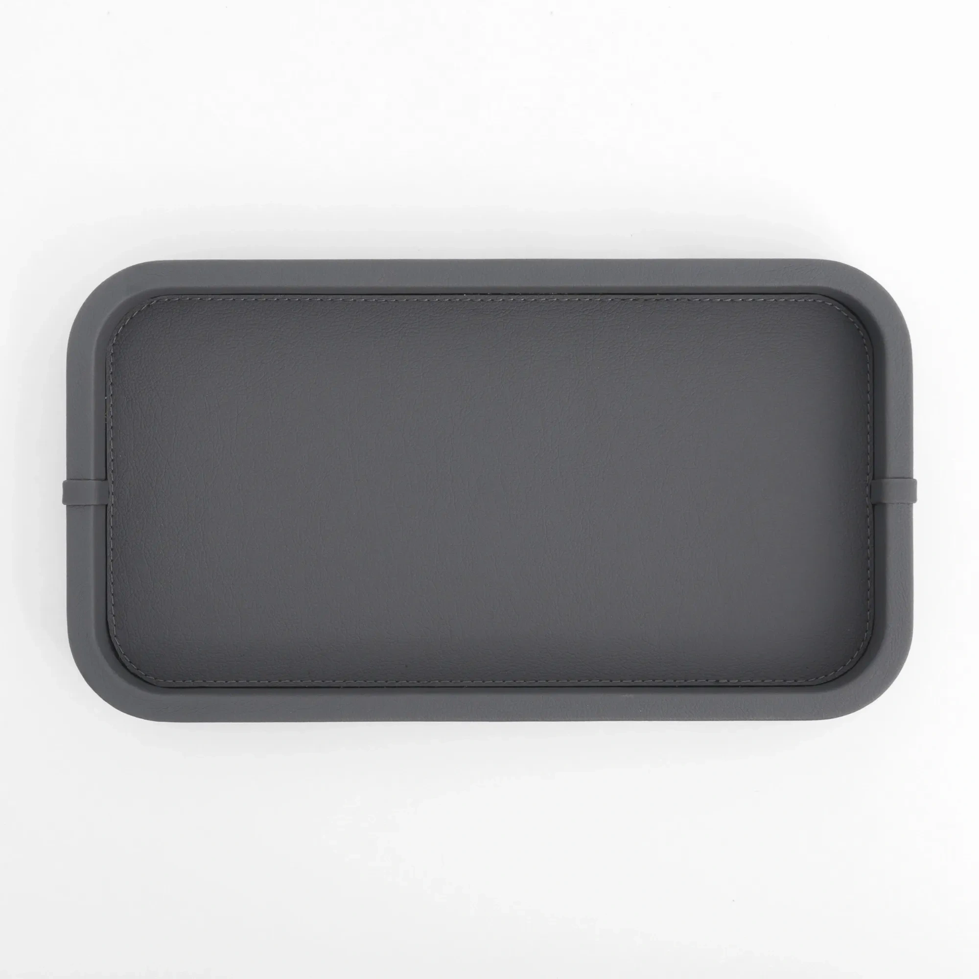 Qua Home Marta Dekoratif Deri Tepsi Antrasit 35x19x3 cm