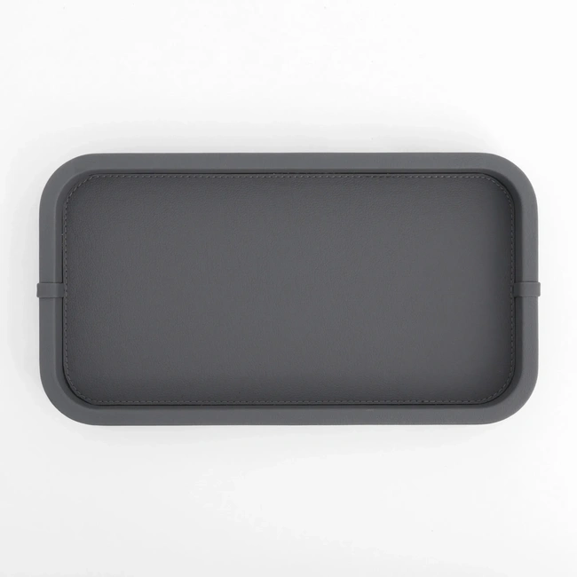  Qua Home Marta Dekoratif Deri Tepsi Antrasit 35x19x3 cm