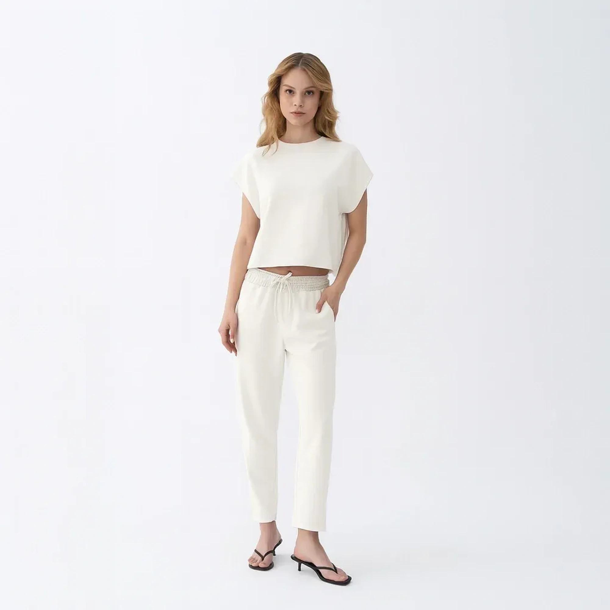 Qua Home Nua Kadın Modal Tişört Ekru