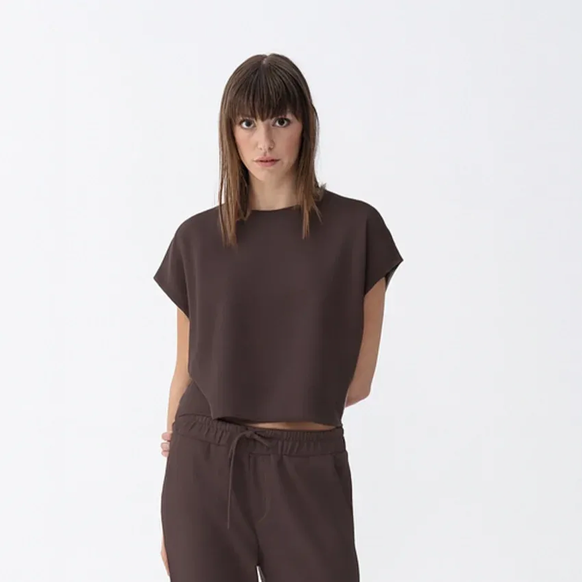 Qua Home Nua Kadın Modal Tişört Kahverengi