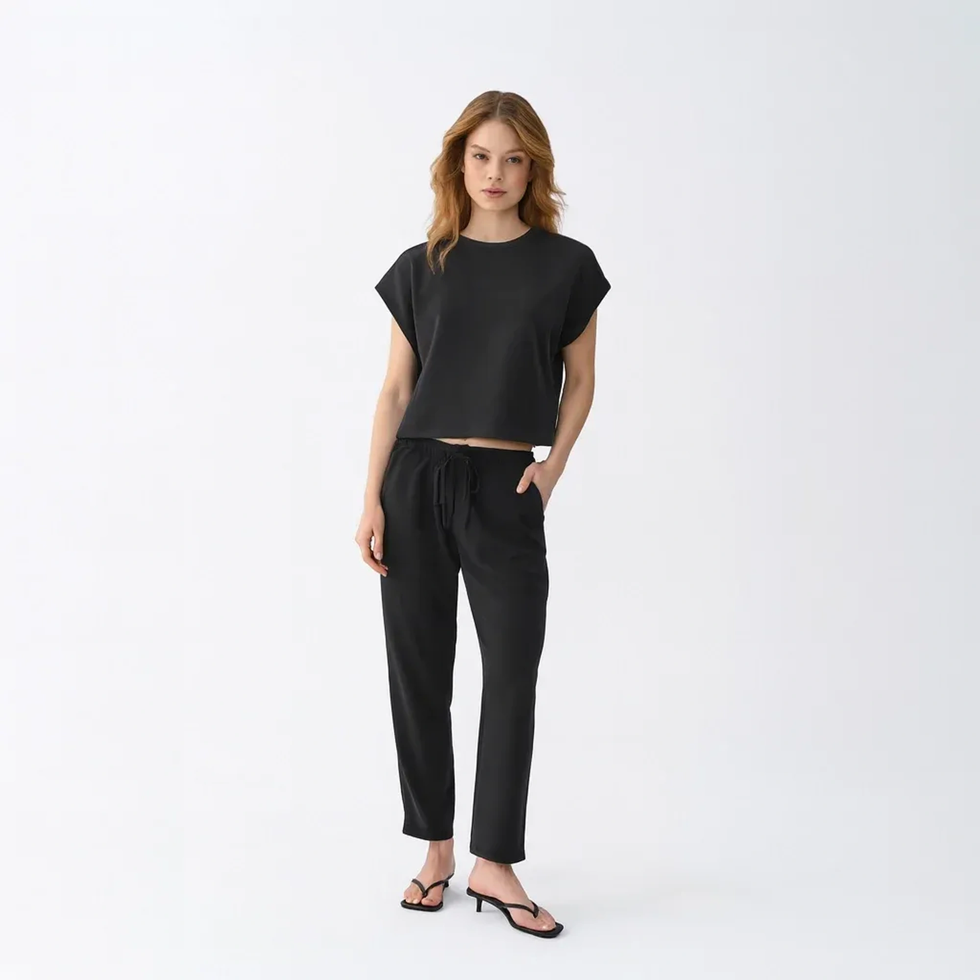 Qua Home Nua Kadın Modal Tişört Siyah