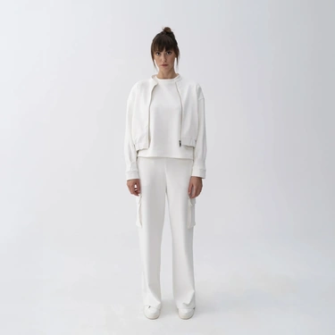  Qua Home Holly Kadın % 100 Pamuk Bomber Ceket Bej