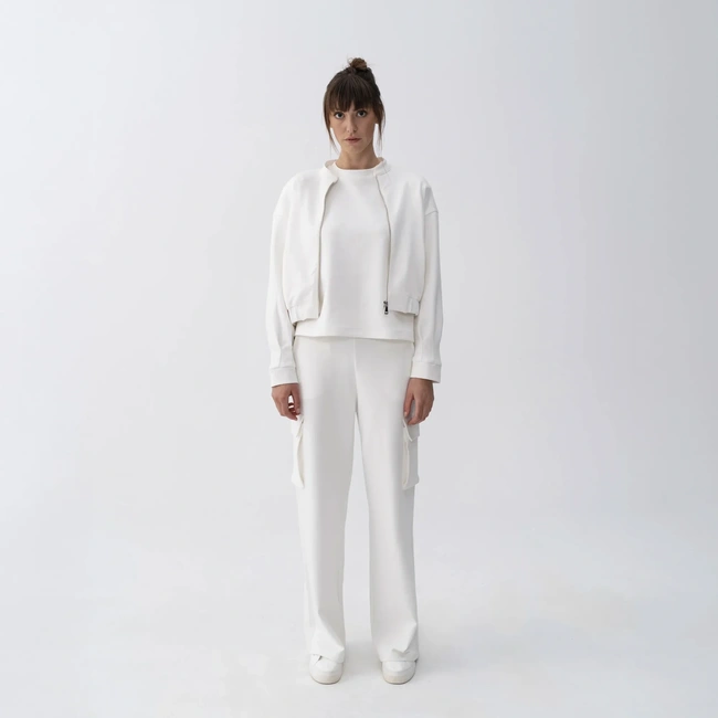  Qua Home Holly Kadın % 100 Pamuk Bomber Ceket Bej