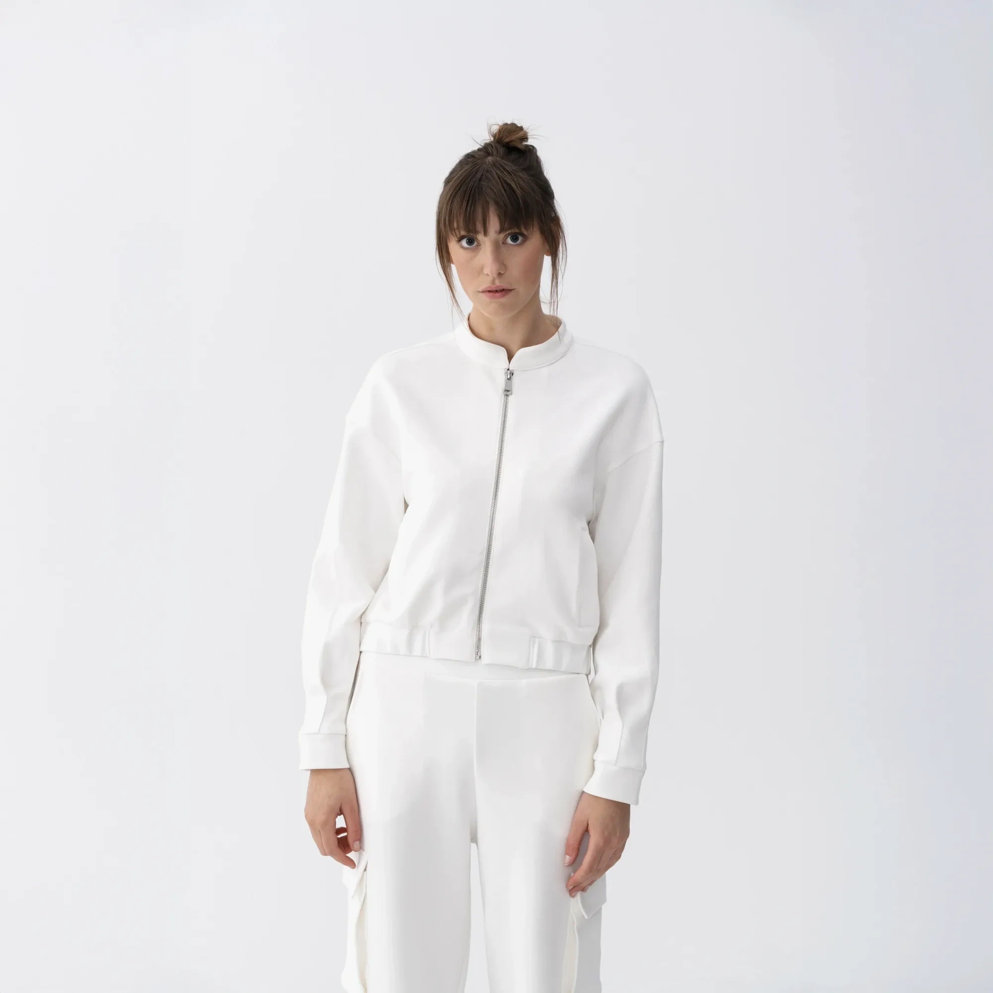 Qua Home Holly Kadın % 100 Pamuk Bomber Ceket Bej