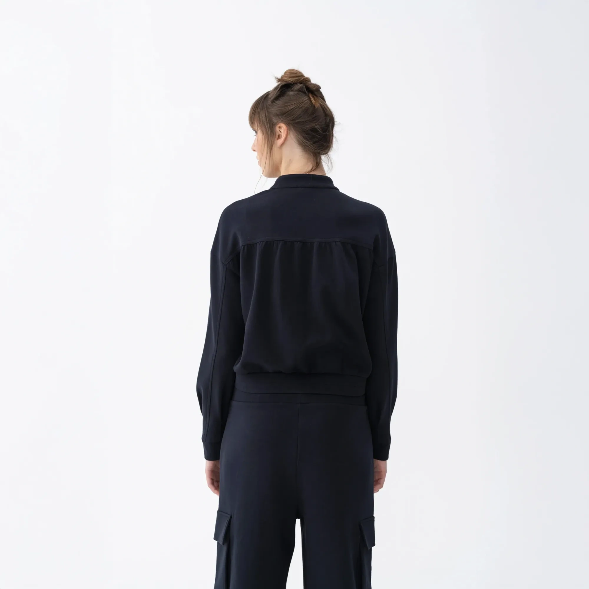 Qua Home Holly Kadın % 100 Pamuk Bomber Ceket Lacivert