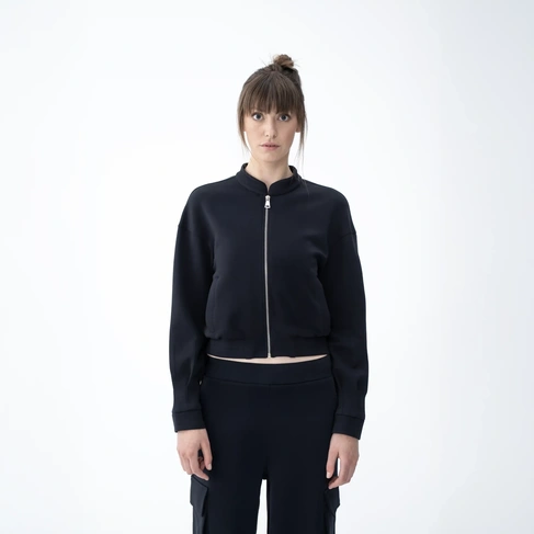  Qua Home Holly Kadın % 100 Pamuk Bomber Ceket Lacivert