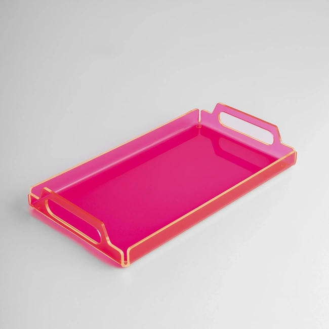  Qua Home Vasa Neon Pleksi Tepsi Pembe 35x20 cm