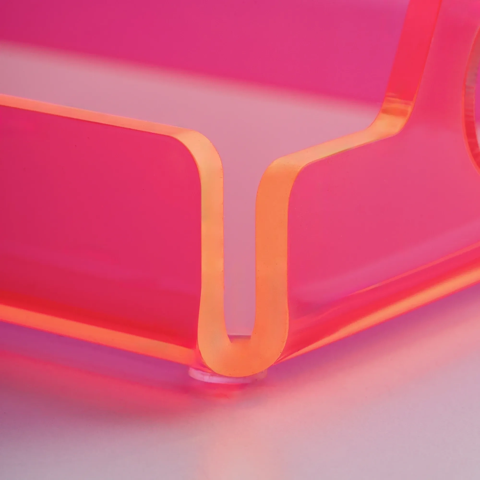 Qua Home Vasa Neon Pleksi Tepsi Pembe 35x20 cm