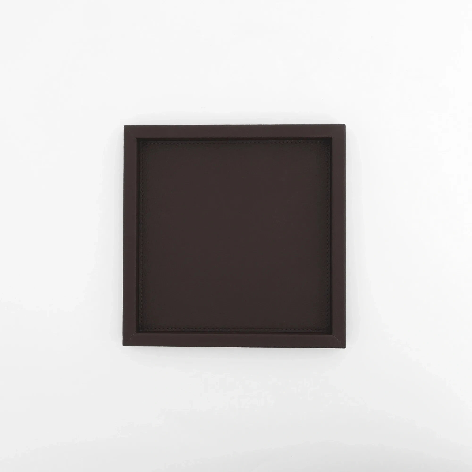 Qua Home Rita Dekoratif Deri Tepsi Koyu Kahverengi 22x22x2,5 cm