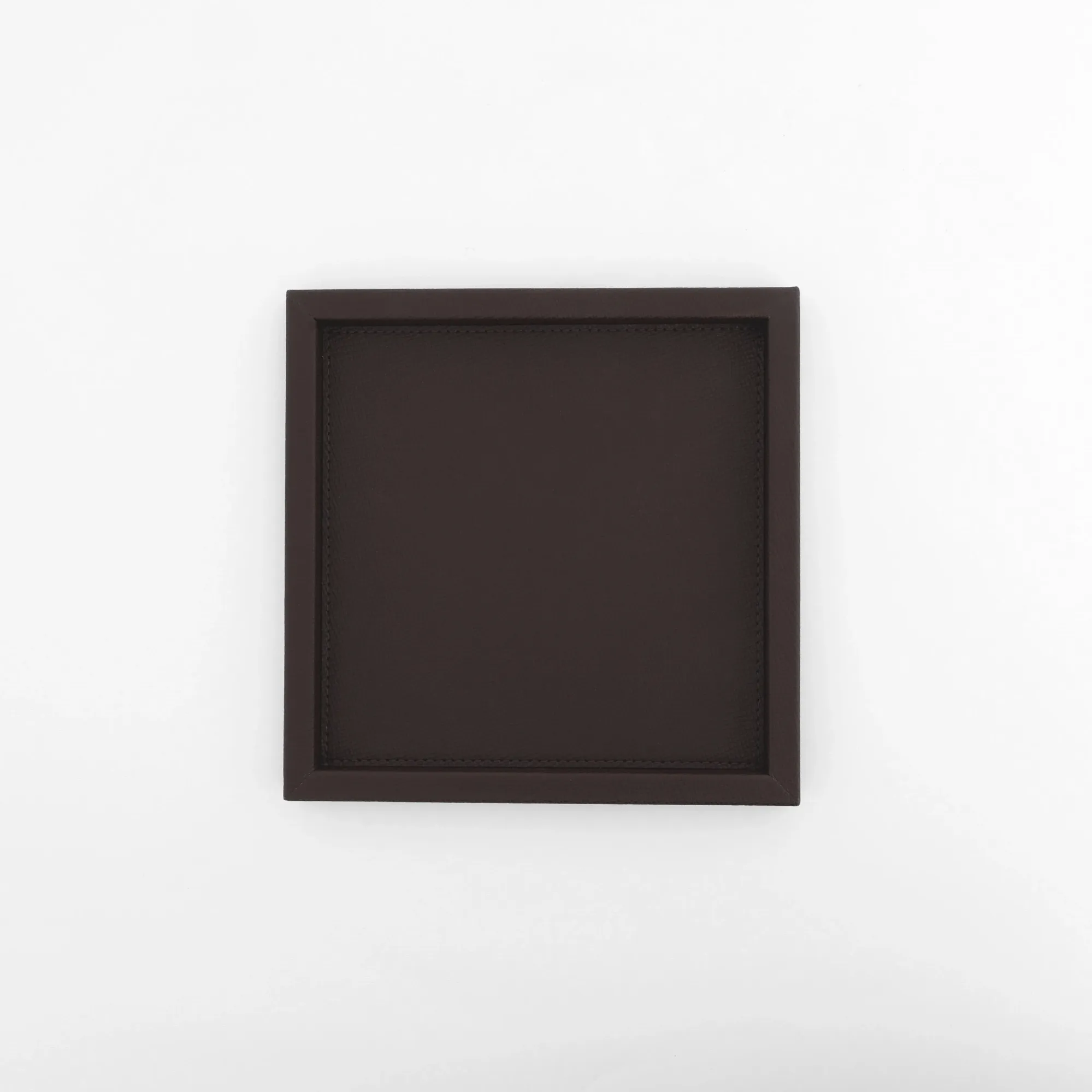  Qua Home Rita Dekoratif Deri Tepsi Koyu Kahverengi 22x22x2,5 cm