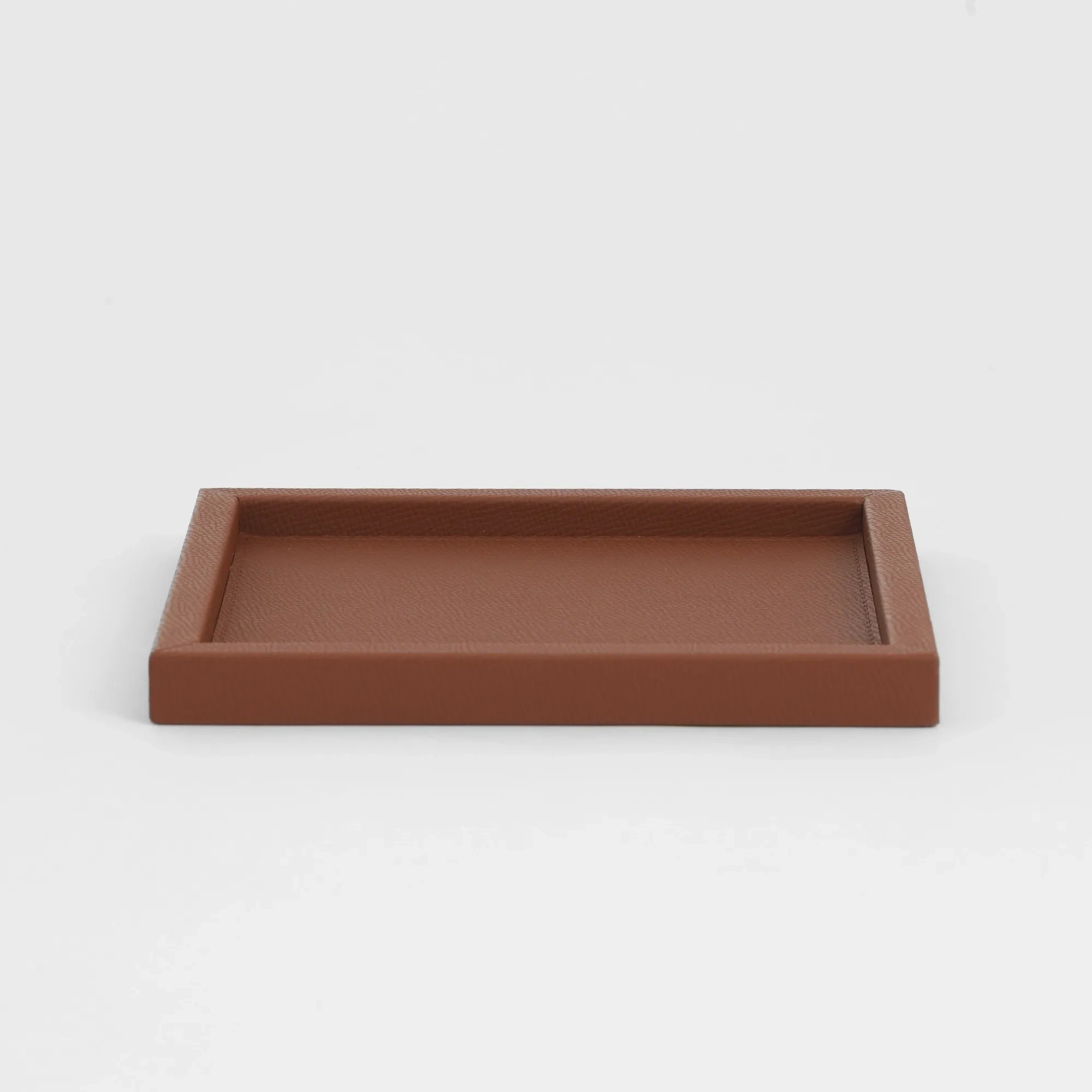 Qua Home Rita Dekoratif Deri Tepsi Açık Kahverengi 22x22x2,5 cm