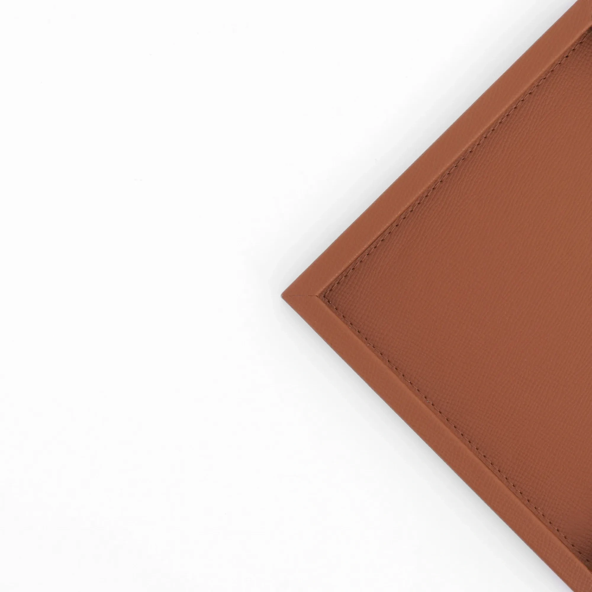 Qua Home Rita Dekoratif Deri Tepsi Açık Kahverengi 22x22x2,5 cm