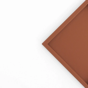  Qua Home Rita Dekoratif Deri Tepsi Açık Kahverengi 22x22x2,5 cm