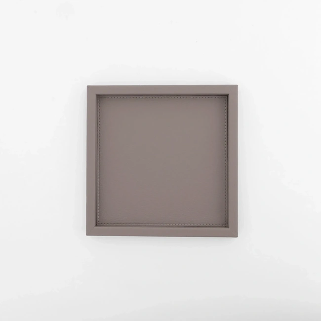  Qua Home Rita Dekoratif Deri Tepsi Vizon 22x22x2,5 cm