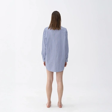  Qua Home Janie Kadın Dokuma Gömlek Elbise Lacivert