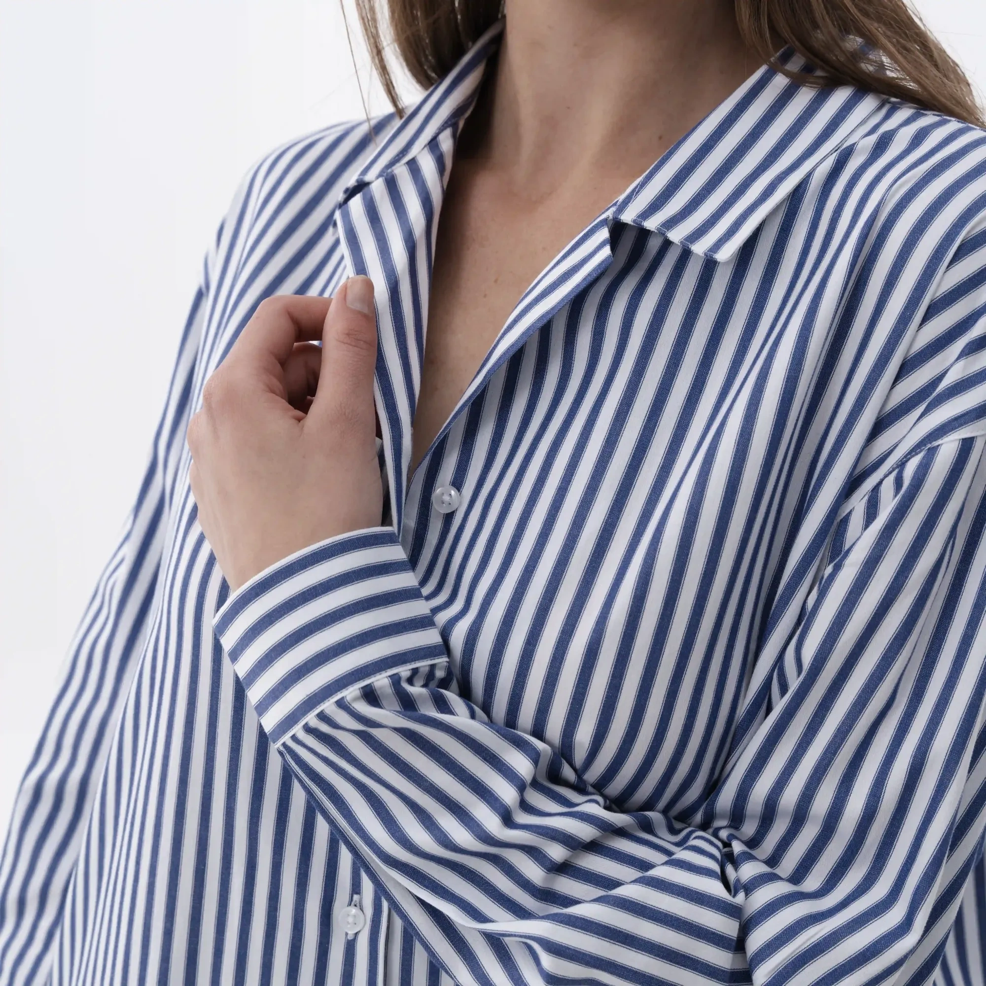 Qua Home Janie Kadın Dokuma Gömlek Elbise Lacivert