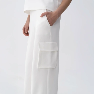  Qua Home Holly Kadın % 100 Pamuk Kargo Pantolon Bej