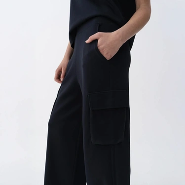  Qua Home Holly Kadın % 100 Pamuk Kargo Pantolon Lacivert