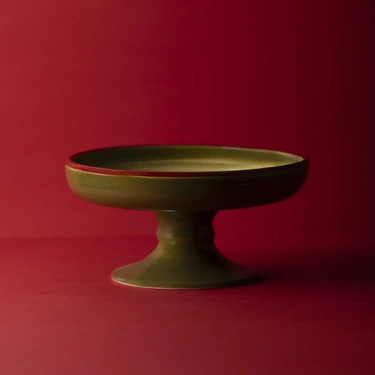  Qua Home Pilar Ayaklı Kase Yeşil 20 Cm