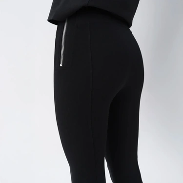  Qua Home Aria Kadın Yırtmaç Detaylı Pantolon Siyah