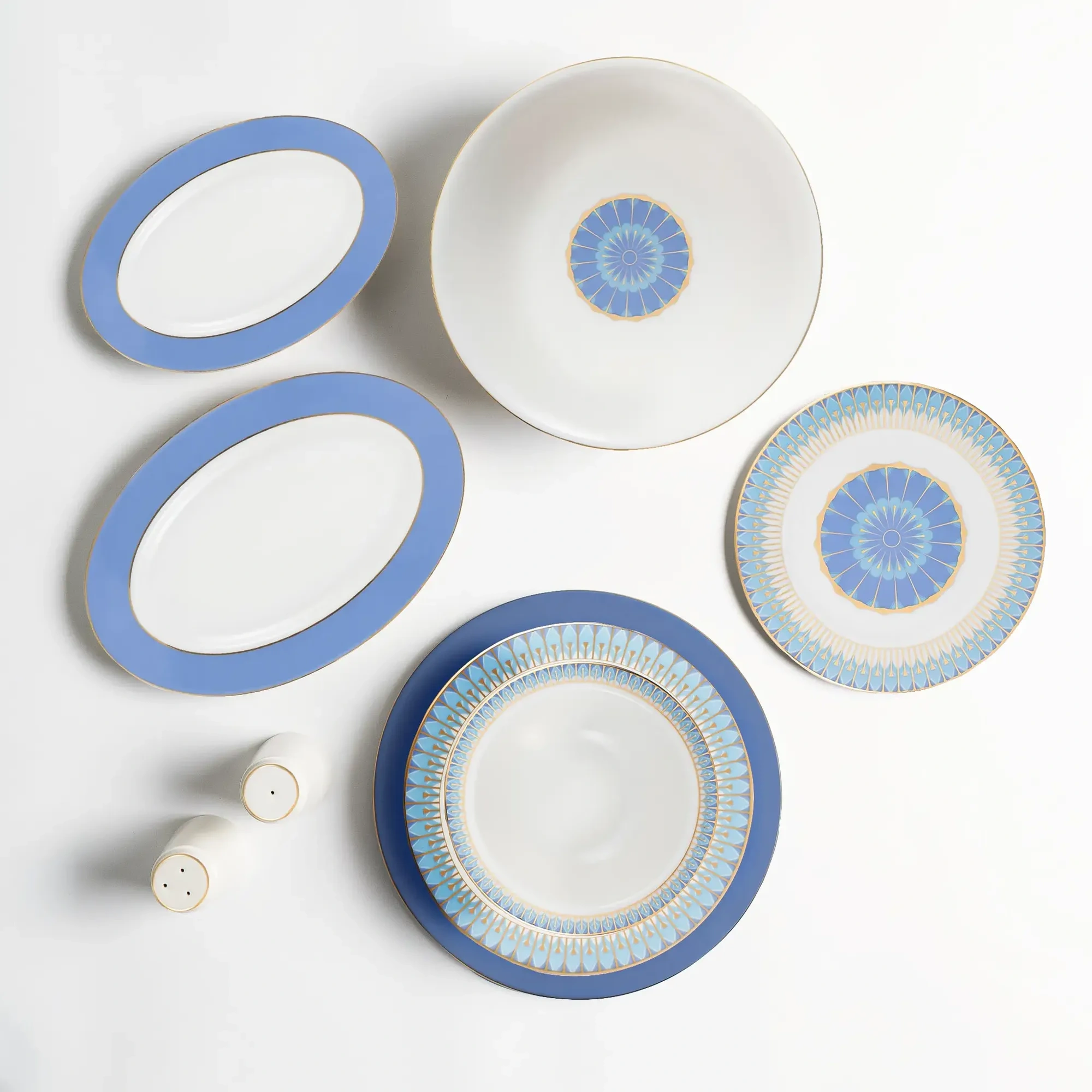 Qua Home Giselle Mavi Gold Salata Kasesi 25 cm