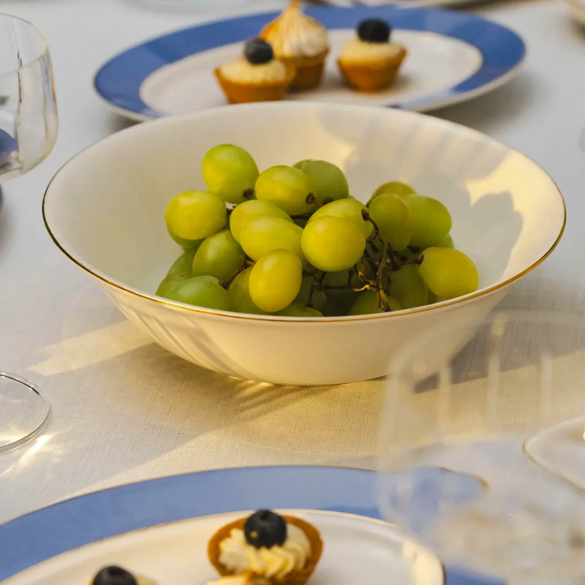 Qua Home Giselle Mavi Gold Salata Kasesi 25 cm