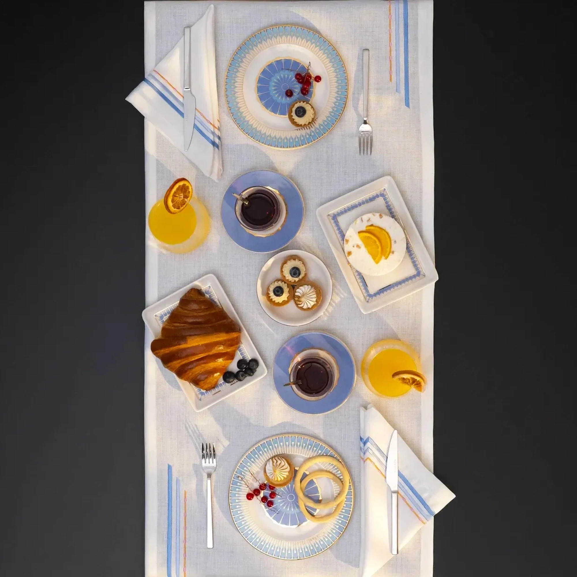 Qua Home Giselle Mavi Gold Salata Kasesi 25 cm