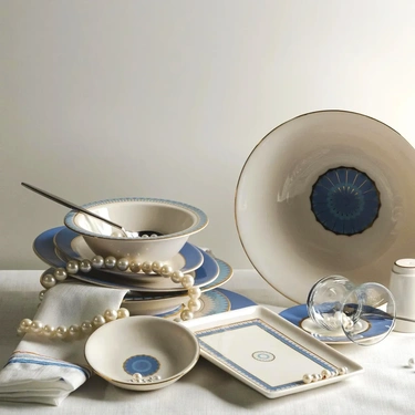  Qua Home Giselle Mavi Gold Servis Kasesi 11 cm